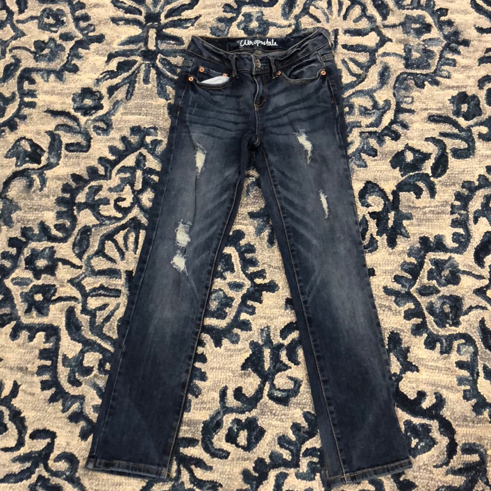 Blue ripped jeans
